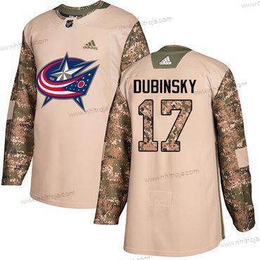 Adidas Ungdomen Columbus Blue Jackets #17 Brandon Dubinsky Camo Autentisk 2017 Veterans Day Stitched NHL Tröjor