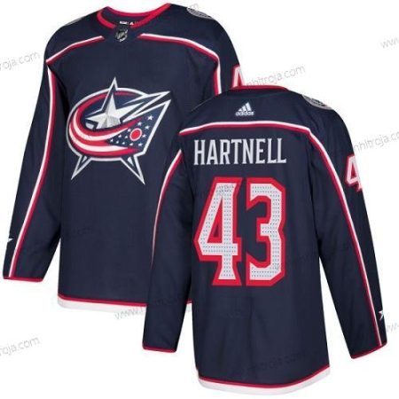 Adidas Ungdomen Columbus Blue Jackets #43 Scott Hartnell Marin Blå Autentisk Stitched NHL Hemma Tröjor