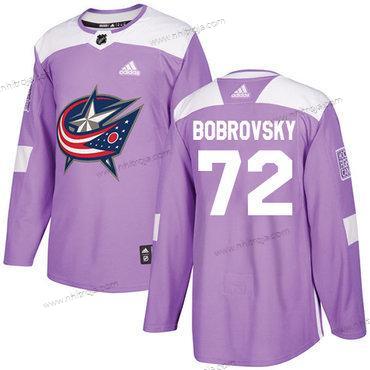 Adidas Ungdomen Columbus Blue Jackets #72 Sergei Bobrovsky Lila Autentisk Bekämpar cancer Stitched NHL Tröjor