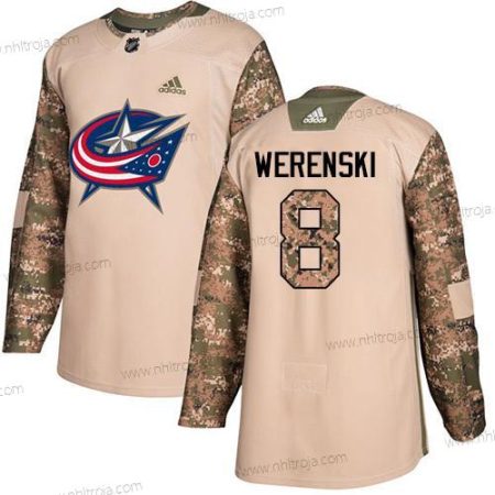 Adidas Ungdomen Columbus Blue Jackets #8 Zach Werenski Camo Autentisk 2017 Veterans Day Stitched NHL Tröjor