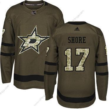 Adidas Ungdomen Dallas Stars #17 Devin Shore Grön Salute to Service Stitched NHL Tröjor