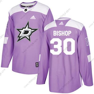 Adidas Ungdomen Dallas Stars #30 Ben Bishop Lila Autentisk Bekämpar cancer Stitched NHL Tröjor