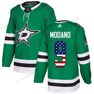 Adidas Ungdomen Dallas Stars #9 Mike Modano Grön Autentisk USA Flag Stitched NHL Hemma Tröjor