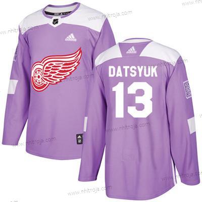 Adidas Ungdomen Detroit Red Wings #13 Pavel Datsyuk Lila Autentisk Bekämpar cancer Stitched NHL Tröjor