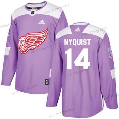 Adidas Ungdomen Detroit Red Wings #14 Gustav Nyquist Lila Autentisk Bekämpar cancer Stitched NHL Tröjor