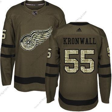 Adidas Ungdomen Detroit Red Wings #55 Niklas Kronwall Grön Salute to Service Stitched NHL Tröjor