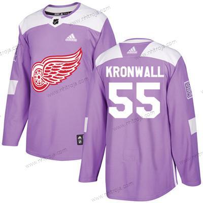 Adidas Ungdomen Detroit Red Wings #55 Niklas Kronwall Lila Autentisk Bekämpar cancer Stitched NHL Tröjor