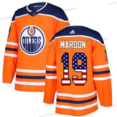 Adidas Ungdomen Edmonton Oilers #19 Patrick Maroon Orange Autentisk USA Flag Stitched NHL Hemma Tröjor