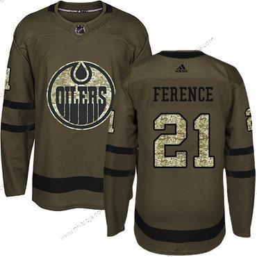 Adidas Ungdomen Edmonton Oilers #21 Andrew Ference Grön Salute to Service Stitched NHL Tröjor