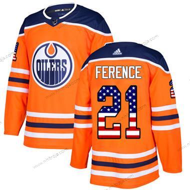 Adidas Ungdomen Edmonton Oilers #21 Andrew Ference Orange Autentisk USA Flag Stitched NHL Hemma Tröjor