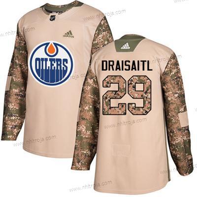 Adidas Ungdomen Edmonton Oilers #29 Leon Draisaitl Camo Autentisk 2017 Veterans Day Stitched NHL Tröjor