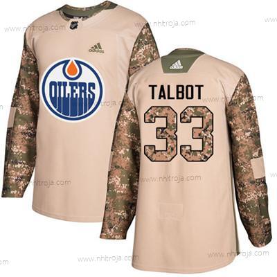 Adidas Ungdomen Edmonton Oilers #33 Cam Talbot Camo Autentisk 2017 Veterans Day Stitched NHL Tröjor