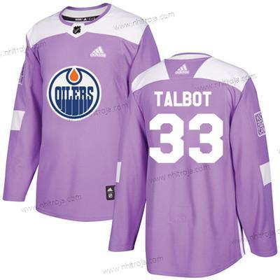 Adidas Ungdomen Edmonton Oilers #33 Cam Talbot Lila Autentisk Bekämpar cancer Stitched NHL Tröjor