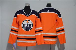 Adidas Ungdomen Edmonton Oilers Blank Orange Autentisk Stitched NHL Hemma Tröjor