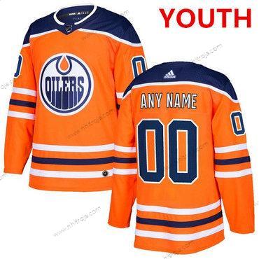 Adidas Ungdomen Edmonton Oilers Skräddarsydda Autentisk Orange NHL Hemma Tröjor