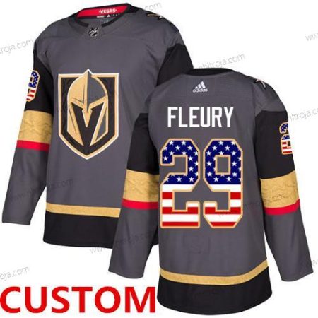 Adidas Vegas Golden Knights Skräddarsydda Grå Autentisk USA Flag Stitched NHL Hemma Tröjor