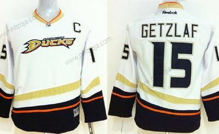 Barn Anaheim Ducks #15 Ryan Getzlaf Vit Tröjor