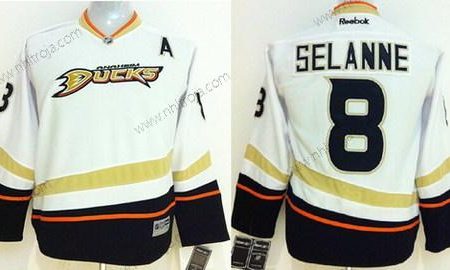 Barn Anaheim Ducks #8 Teemu Selanne Vit Tröjor