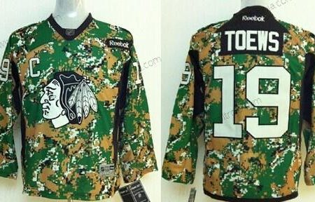 Barn Chicago Blackhawks #19 Jonathan Toews 2014 Camo Tröjor