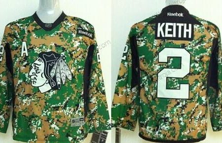 Barn Chicago Blackhawks #2 Duncan Keith 2014 Camo Tröjor