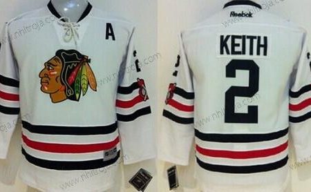 Barn Chicago Blackhawks #2 Duncan Keith 2015 Vinter Klassisk Vit Tröjor