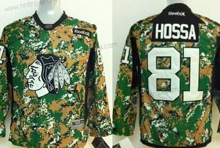 Barn Chicago Blackhawks #81 Marian Hossa 2014 Camo Tröjor