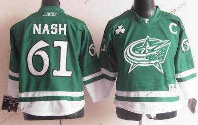 Barn Columbus Blue Jackets #61 Rick Nash St. Patrick’S Day Grön Tröjor