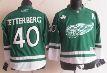 Barn Detroit Red Wings #40 Henrik Zetterberg St. Patrick’S Day Grön Tröjor