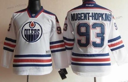 Barn Edmonton Oilers #93 Ryan Nugent-Hopkins Vit Tröjor