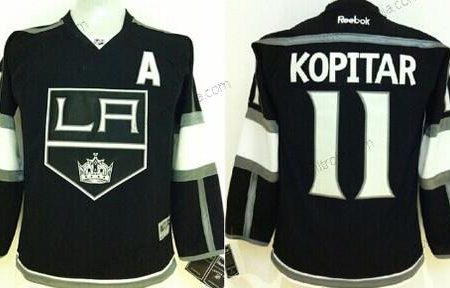 Barn Los Angeles Kings #11 Anze Kopitar Svart Tröjor