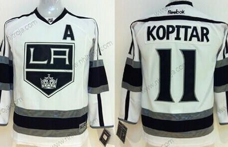 Barn Los Angeles Kings #11 Anze Kopitar Vit Tröjor