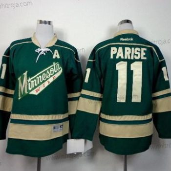 Barn Minnesota Wild #11 Zach Parise Grön Tredje tröjan Tröjor