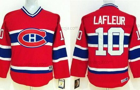 Barn Montreal Canadiens #10 Guy Lafleur Röd Retro CCM Tröjor