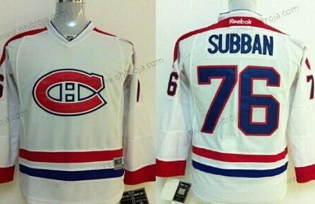 Barn Montreal Canadiens #76 P.K. Subban Vit Tröjor