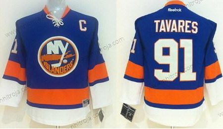 Barn New York Islanders #91 John Tavares Blå Tröjor