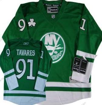 Barn New York Islanders #91 John Tavares St. Patrick’S Day Grön Tröjor