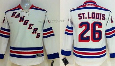 Barn New York Rangers #26 Martin St. Louis Vit Tröjor