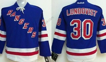 Barn New York Rangers #30 Henrik Lundqvist Blå Tröjor