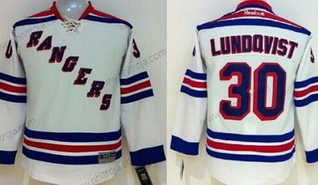 Barn New York Rangers #30 Henrik Lundqvist Vit Tröjor