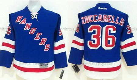 Barn New York Rangers #36 Mats Zuccarello Blå Tröjor