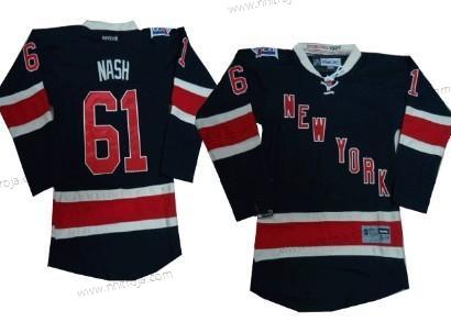 Barn New York Rangers #61 Rick Nash Dark Blå Tredje tröjan 85Th Tröjor