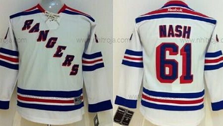 Barn New York Rangers #61 Rick Nash Vit Tröjor