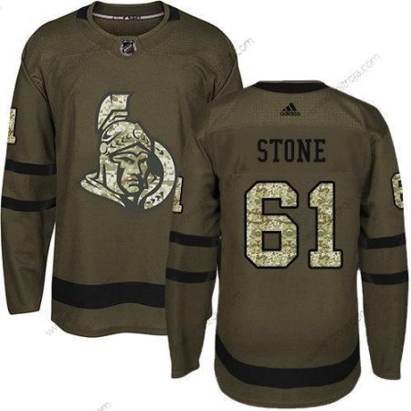 Barn Ottawa Senators 61 Mark Stone Grön Salute to Service Stitched NHL Tröjor