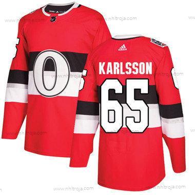 Barn Ottawa Senators 65 Erik Karlsson Röd Autentisk 2017 100 Klassisk Stitched NHL Tröjor