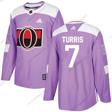 Barn Ottawa Senators 7 Kyle Turris Lila Autentisk Bekämpar cancer Stitched NHL Tröjor