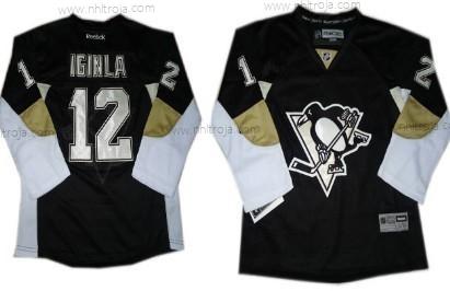 Barn Pittsburgh Penguins #12 Jarome Iginla Svart Tröjor