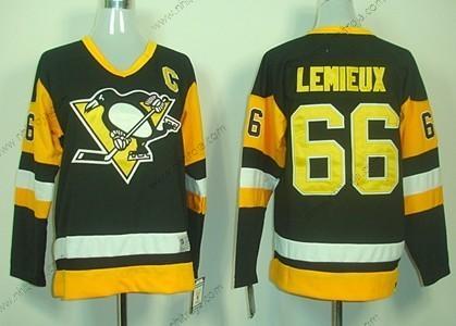 Barn Pittsburgh Penguins #66 Mario Lemieux Svart Retro CCM Tröjor