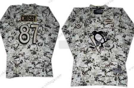 Barn Pittsburgh Penguins #87 Sidney Crosby Vit Camo Tröjor