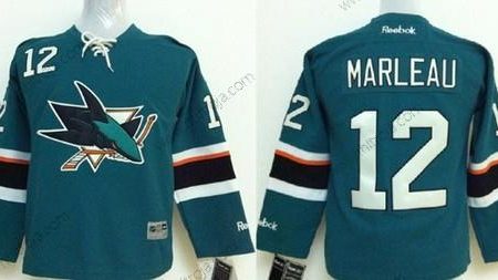 Barn San Jose Sharks #12 Patrick Marleau 2014 Blå Tröjor