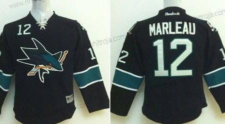 Barn San Jose Sharks #12 Patrick Marleau Svart Tröjor